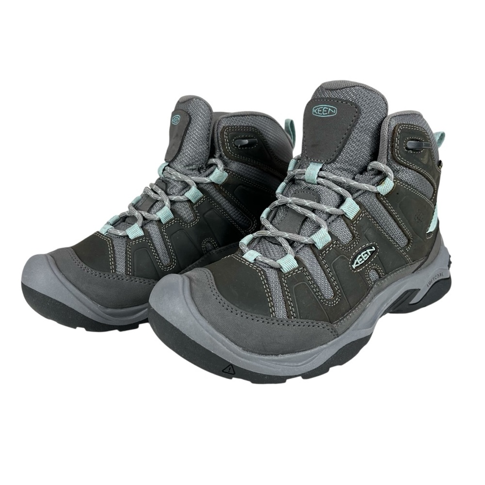 Keen Women’s 6 Gray Teal Waterproof Hiking Boots - Picture 4 of 10
